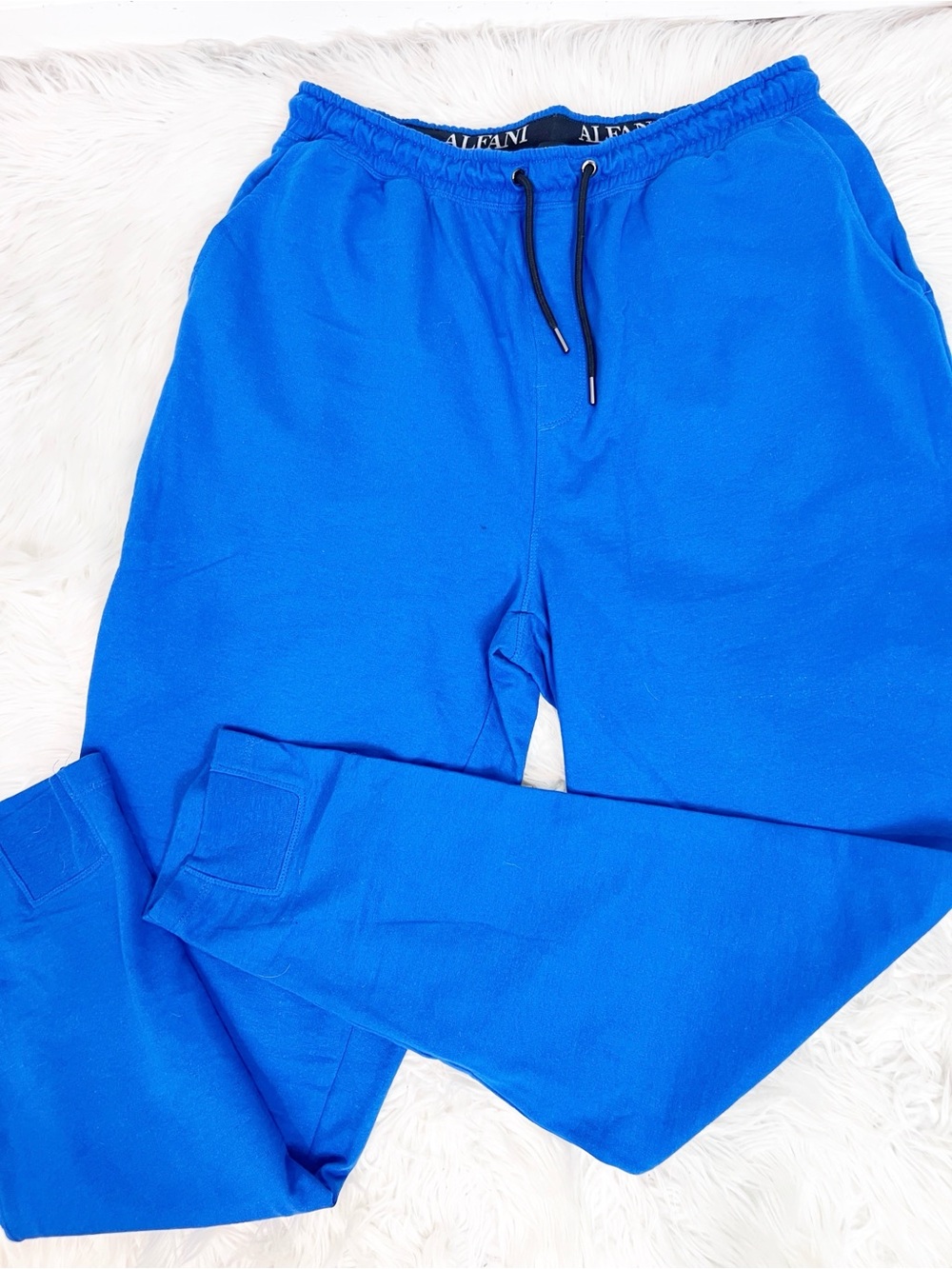 ALFANI BLUE ELASTIC WAIST SWEAT LOUNGE PANTS MENS LARGE